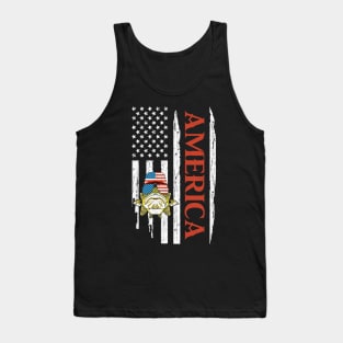 America Fishing Fisherman American Flag 4th of July Men/Women/Kid Tank Top